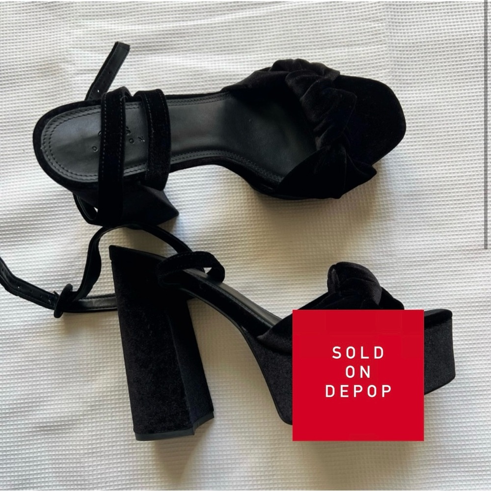 ASOS Natia Knotted Velvet Platform Heels - Picture 1 of 4